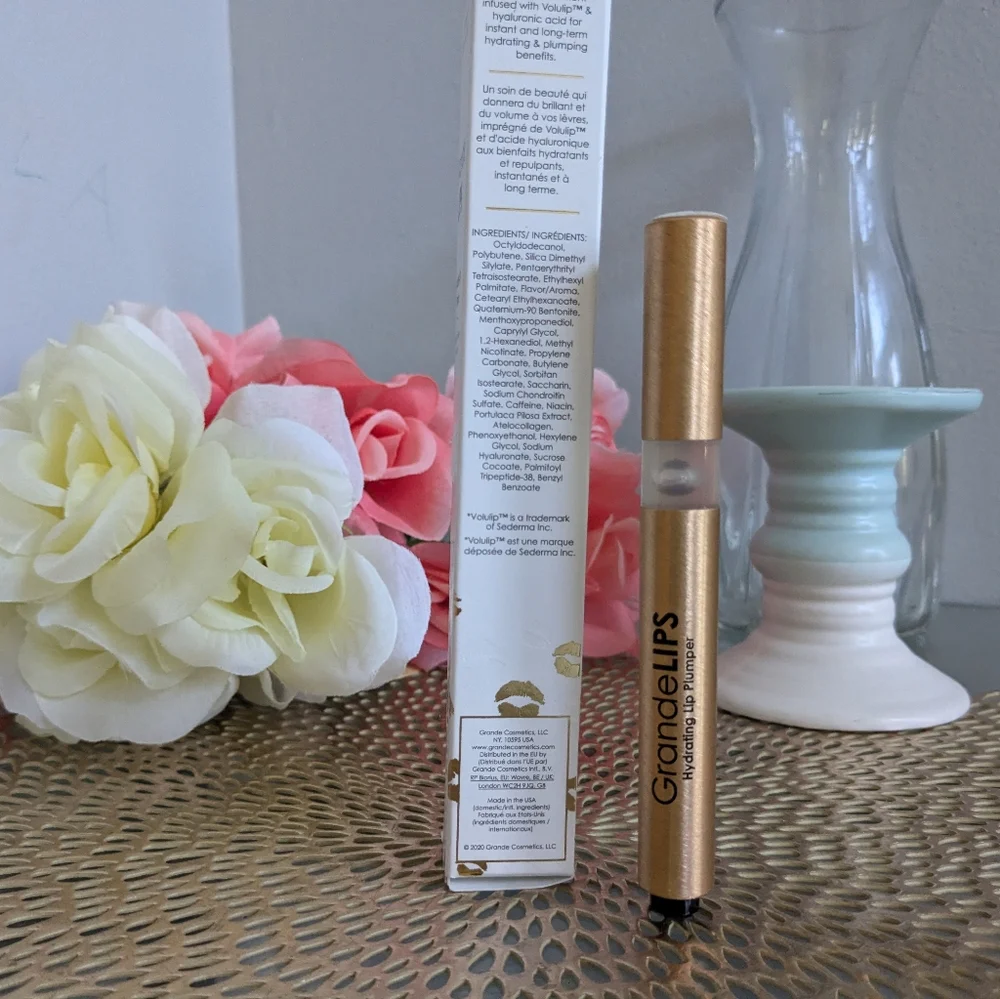 Grande Cosmetics Grande LIPS Hydrating Lip Gloss Plumper - Barely There-NIB